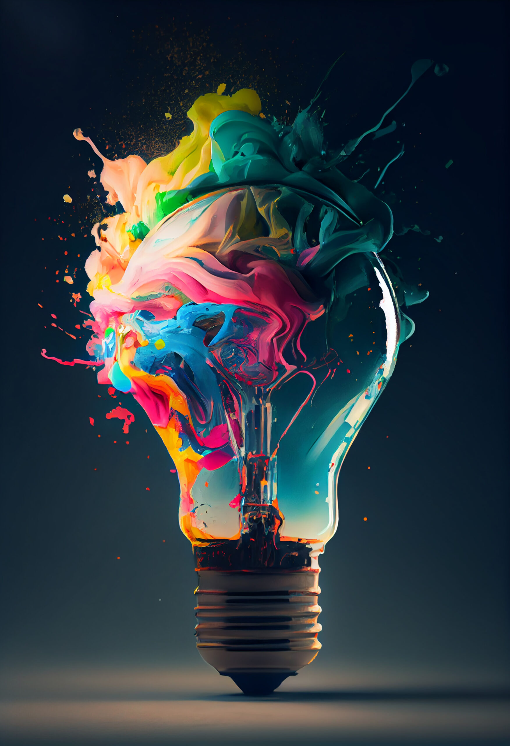 Creative light bulb abstract on glowing blue background ,generative AI